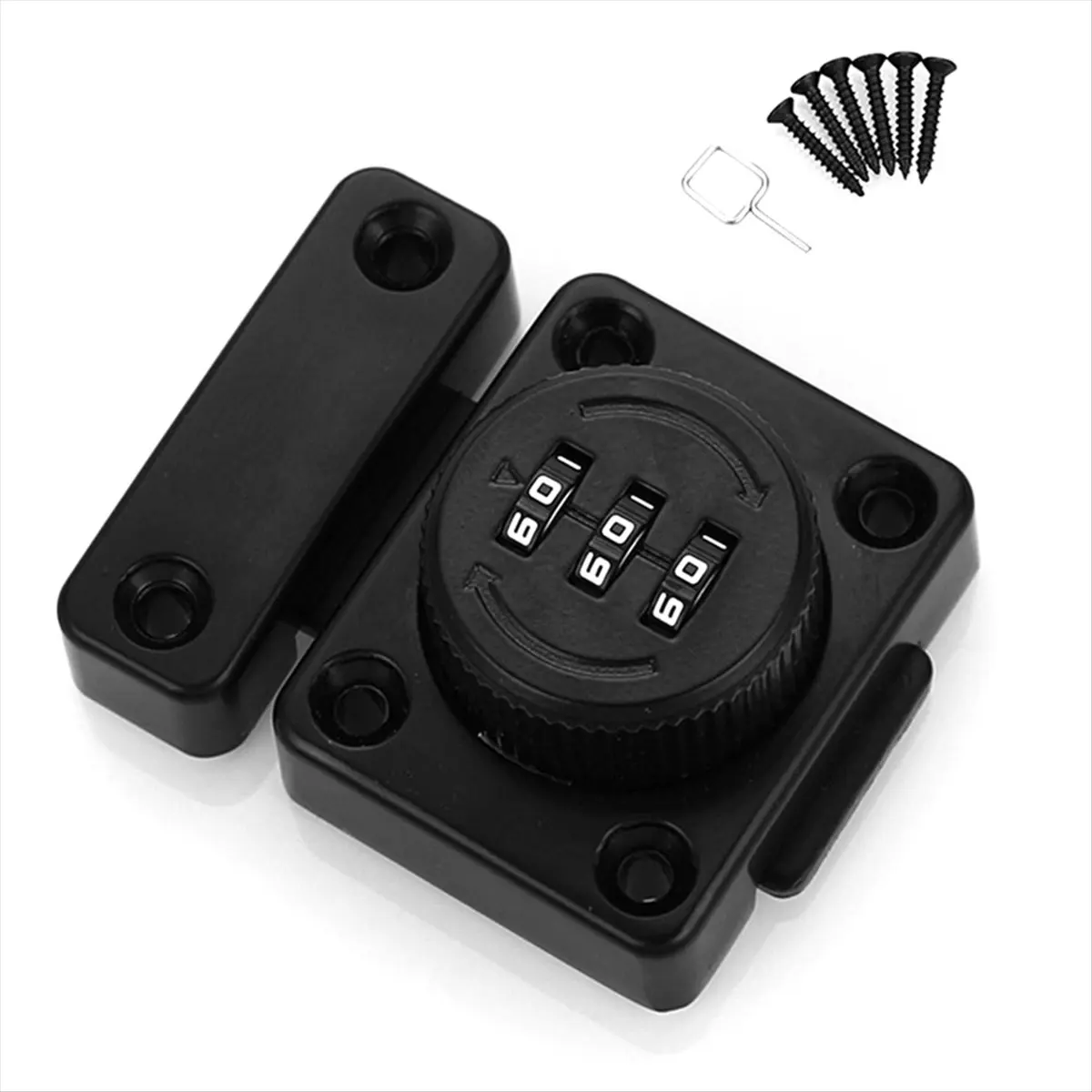 AB45 Cabinet Door Keyless Combination Lock Cabinet Mechanical 3-Digit Passcode Cabinet Lock for Kitchen Cabinet Black