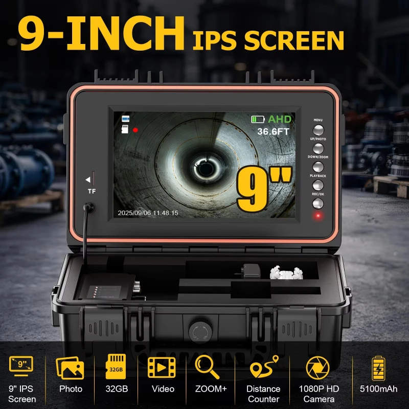 Pipe drain video inspection camera, cable industrial endoscope camera