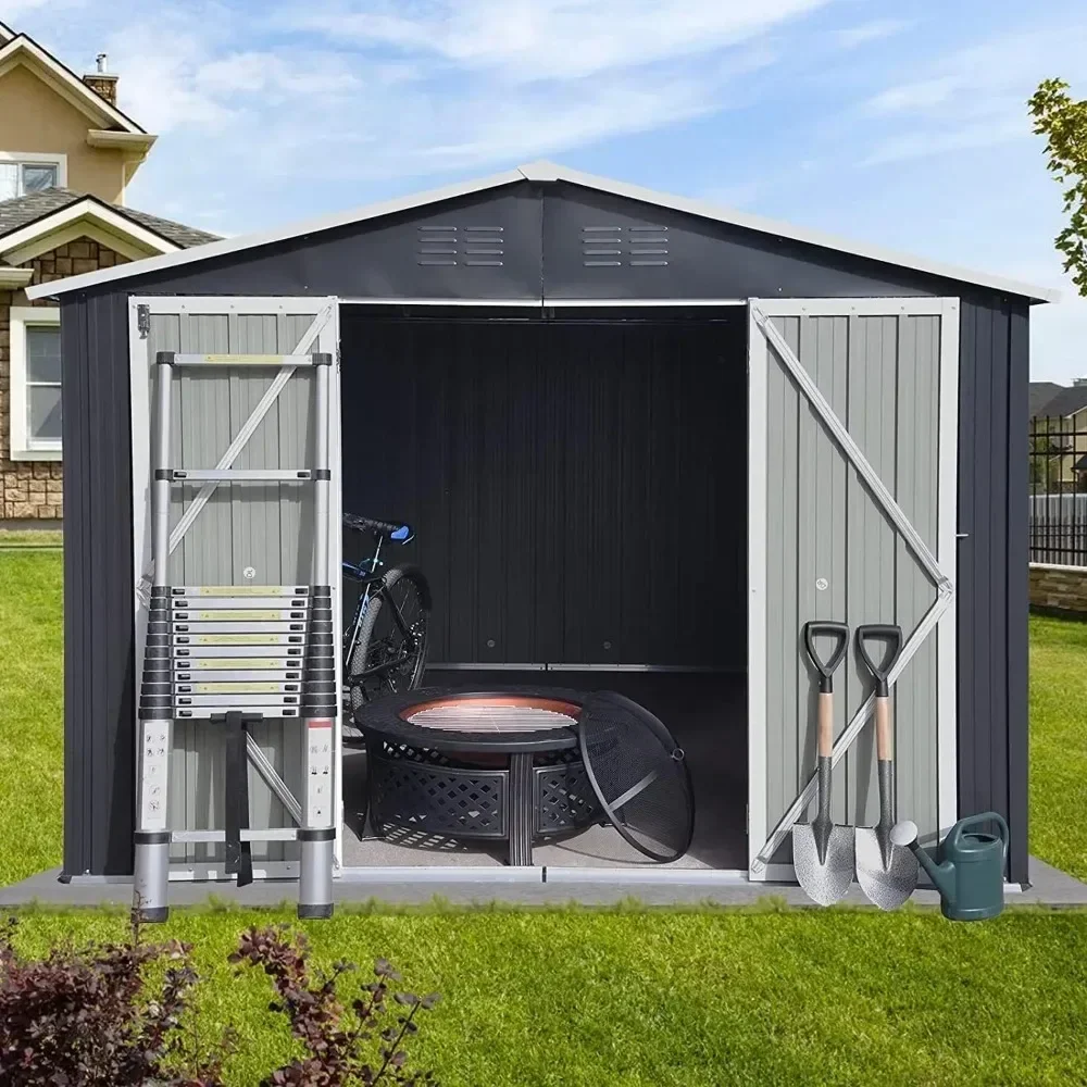A Outdoor Storage Shed 10x8 FT , Double Lockable Door, Oversized Tool Sheds for Backyard Patio Dark,Outside Sheds & Storage Box - view 4