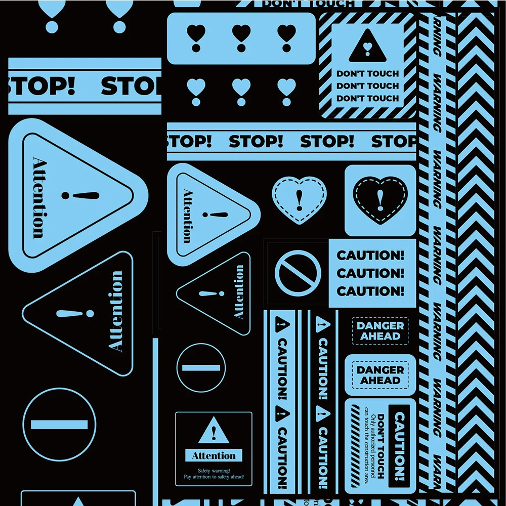 8/16 Vellen Waarschuwing Gevaar Verbodsborden Cordon Stickers Laptop Telefoon Auto Reisbagage Motorfiets Koelkast Fiets Cool Sticker