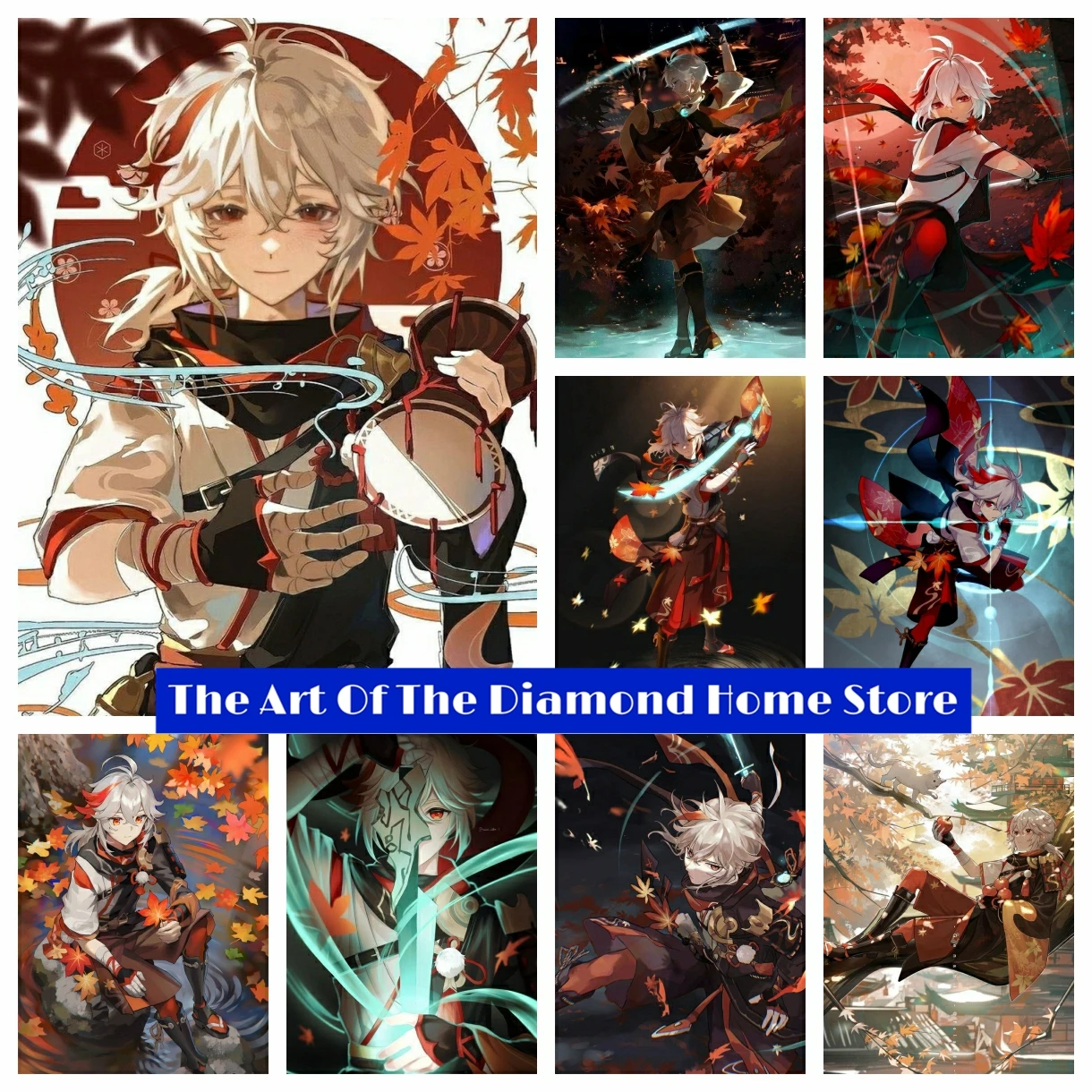 

DIY 5D Anime Genshin Impact Kazuha Diamond Embroidery Painting Japanese Cartoon Cross Stitch Mosaic Picture Handcraft Home Decor