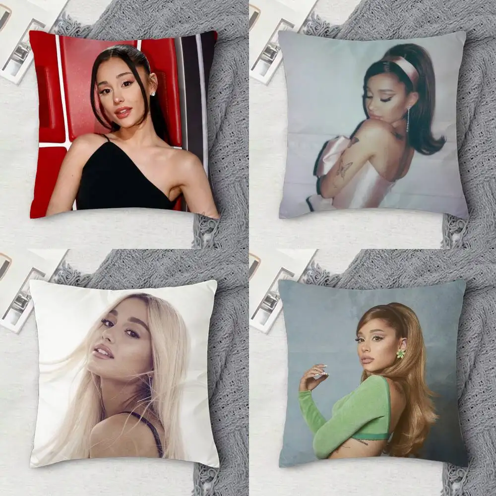 

A-Ariana Grande Double-sided Printed Square Decorative Cushion Cover for Sofa Living Room Home Decor