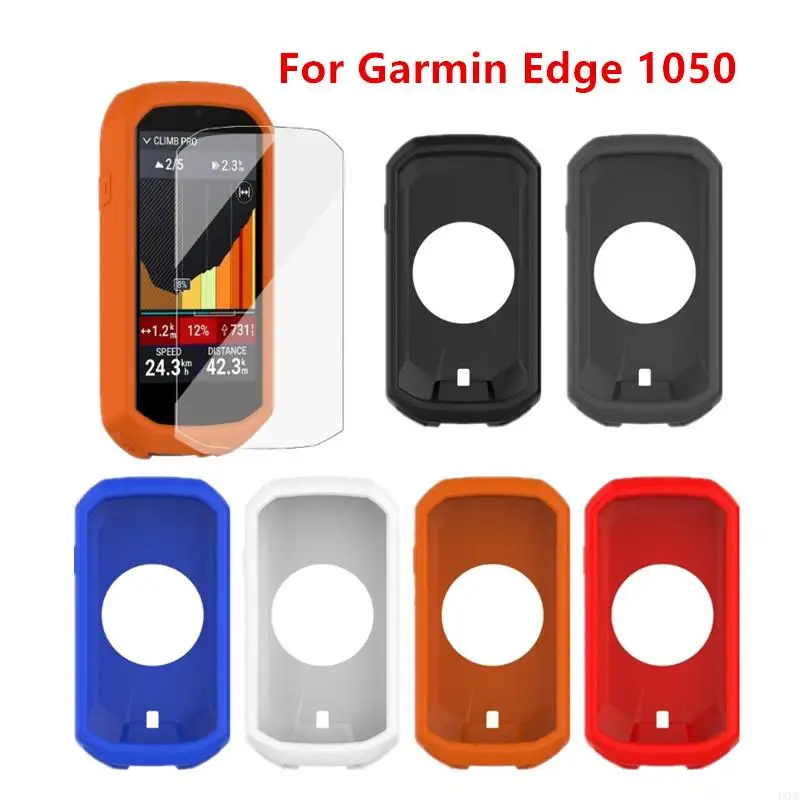 

2 в 1 защитные чехлы для Garmin Edge 1050 + стеклянная пленка, защитный чехол, GPS, велосипедная компьютерная система, силиконовый чехол