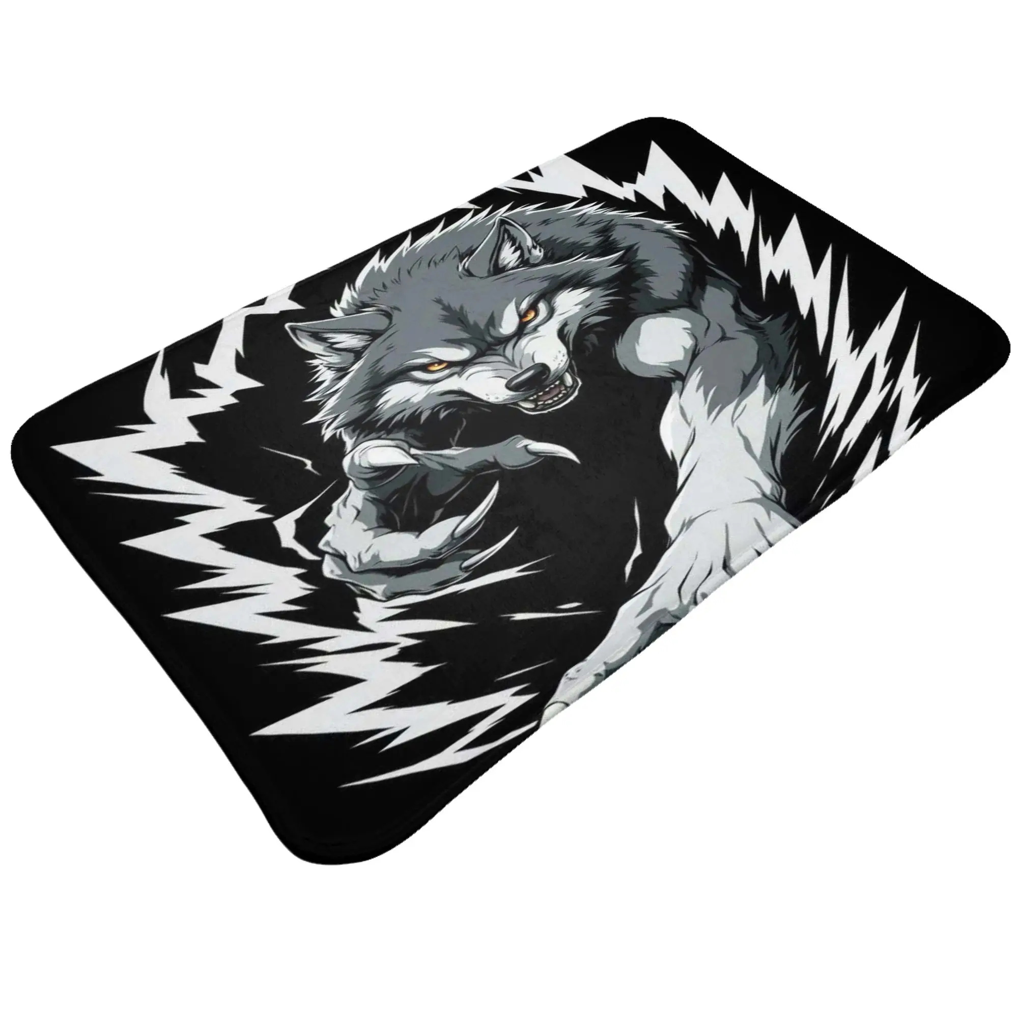 Lightning Claw Wolf Dark Wild Art Doormat Bathroom Kitchen Mat  Entrance Home Decor