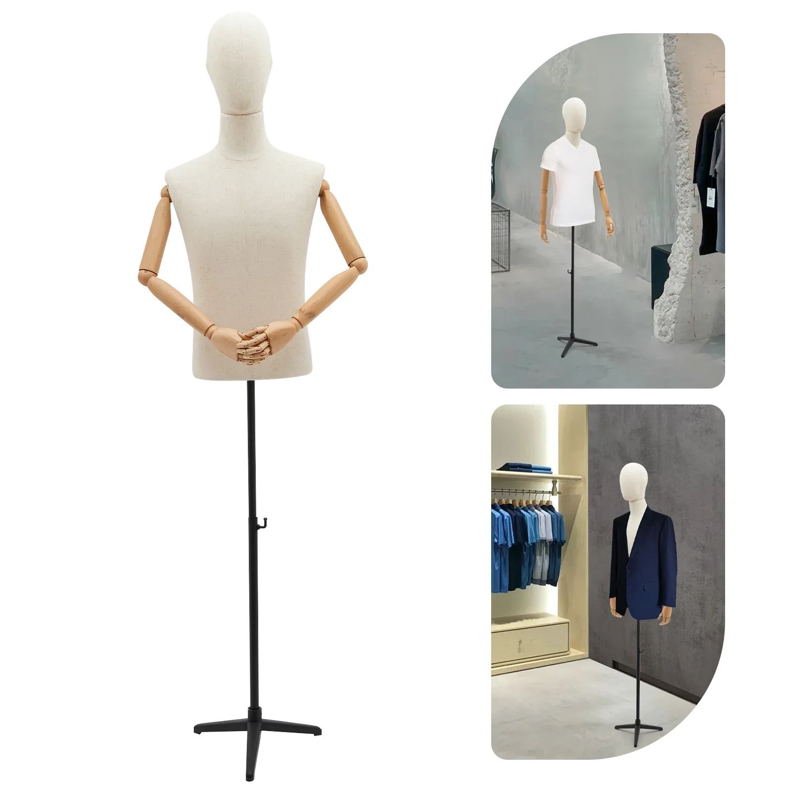 

Male Mannequin Display Stand Male Dress Form Height Freely Adjusted Models can Adjust Various Poses to Vividly Display Clothing