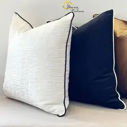 Fundas de almohada de Jacquard blancas, cubiertas de cojín blancas de granja para sofá y cama, nuevas