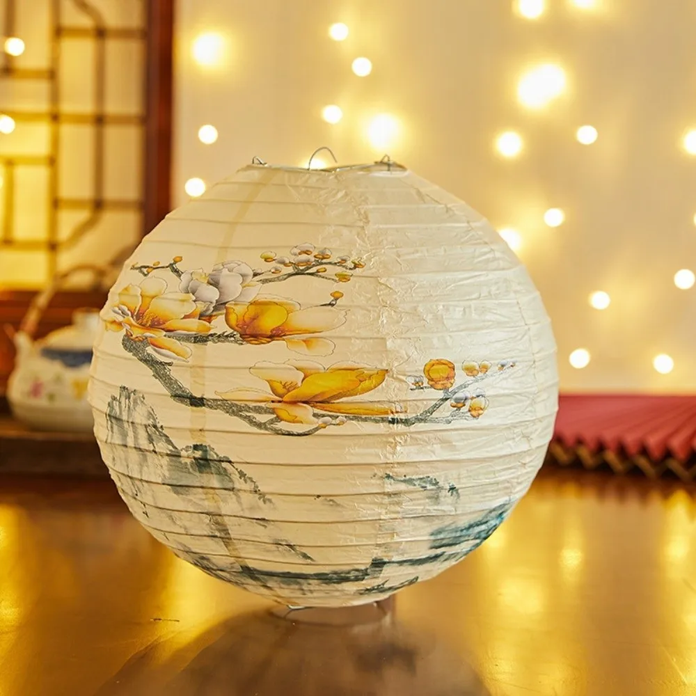 

Flower Letter Printed Festival Lantern Bamboo Paper Hanging Chinese Lantern Fu Character Antique Paper Lantern Dance Props