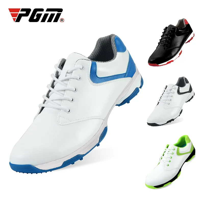 Pgm homens sapatos de golfe anti-deslizamento respirável tênis de golfe super fibra spikeless à prova dxzágua esportes ao ar livre lazer formadores xz051