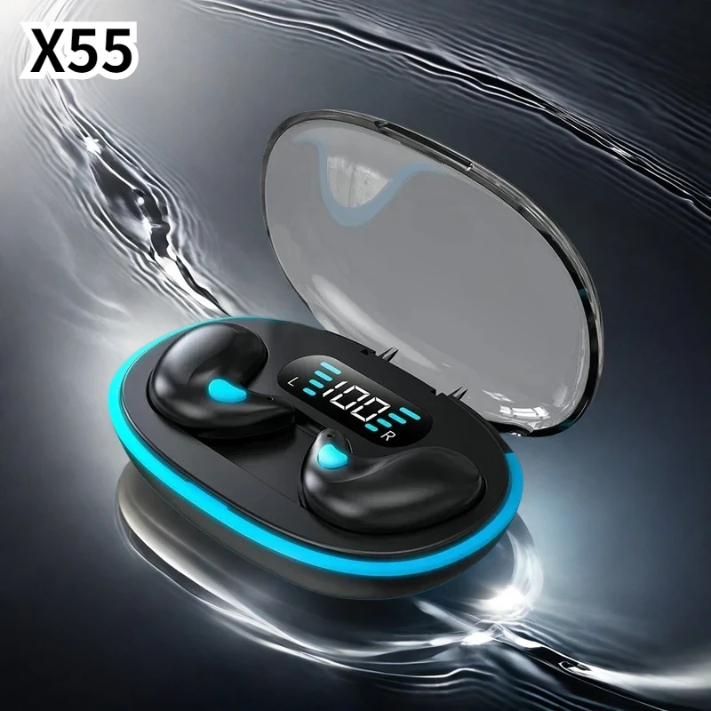 X55 Sleeping Earbuds Wireless Mini Headphones For Work TWS Bluetooth Earphone Stereo Hidden Headsets with Mic HD Call Waterproof