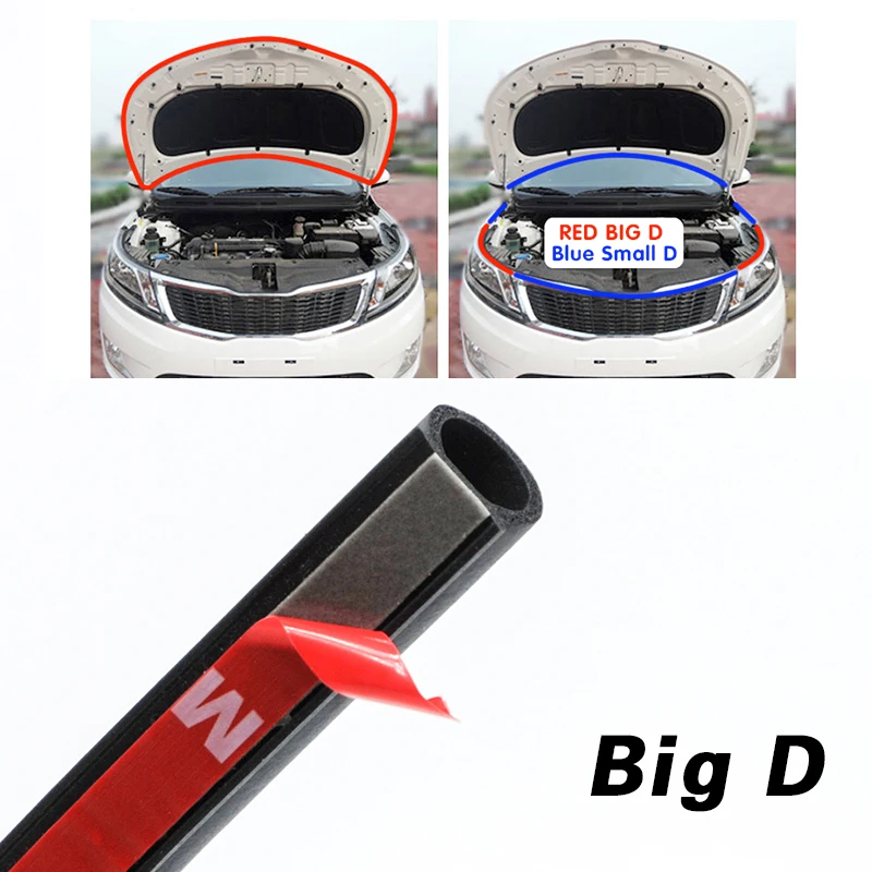 Car Door Rubber Seal Epdm Rubber Weatherstrip Big D Type Waterproof Noise Sound Insulation Auto Seal Anti-dust Soundproof