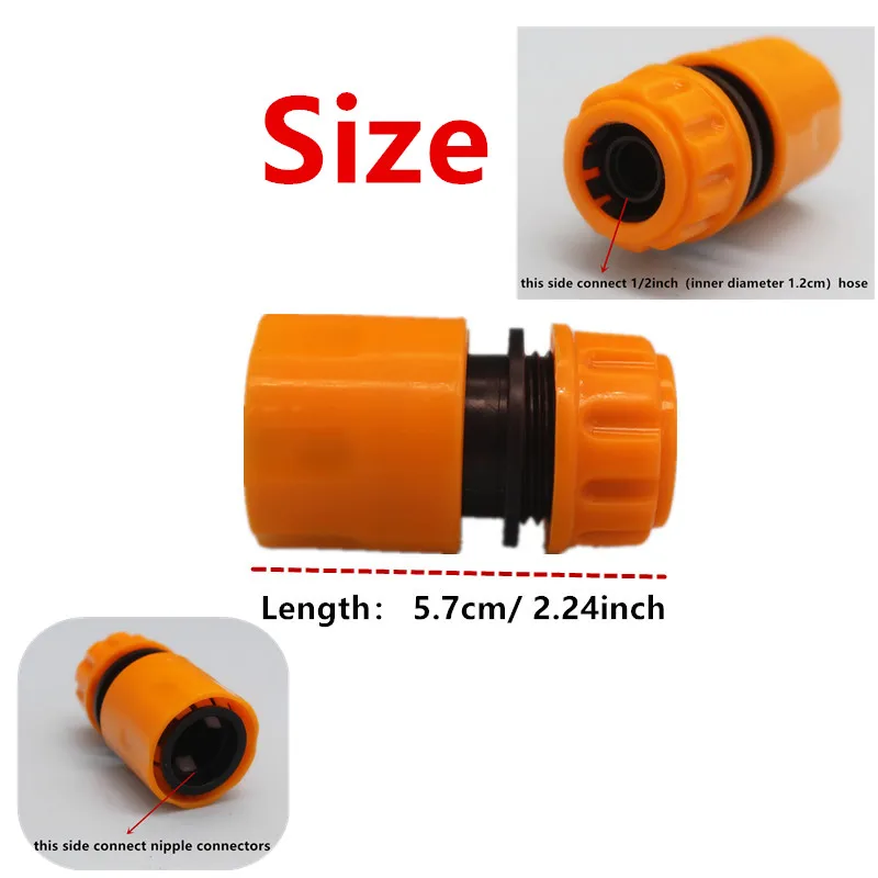 3pcs/5pcs Garden Hose Quick Connectors - 1/2 Inch Size Plastic Material, Suitable for Garden Water Gun Watering Tools