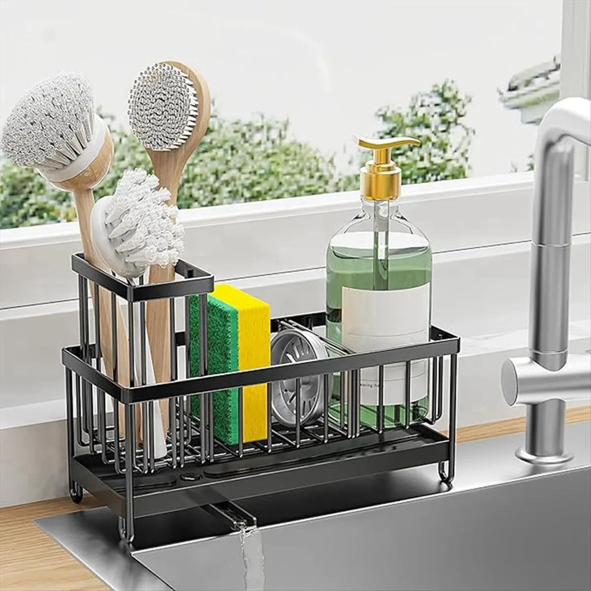 

WSFS Sponge Holder for Kitchen Sink, Countertop Rustproof, Soap Dispenser Organizers and Storage