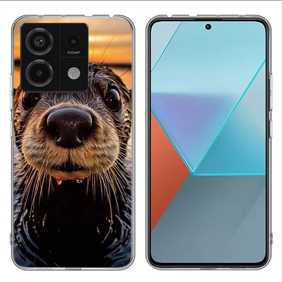 Animais bonitos lontras claro caso de telefone para xiaomi redmi 12c 10 10a 10c 9 9a 9c 9t nota 14 13 12 pro + mais 12s tpu padrão macio