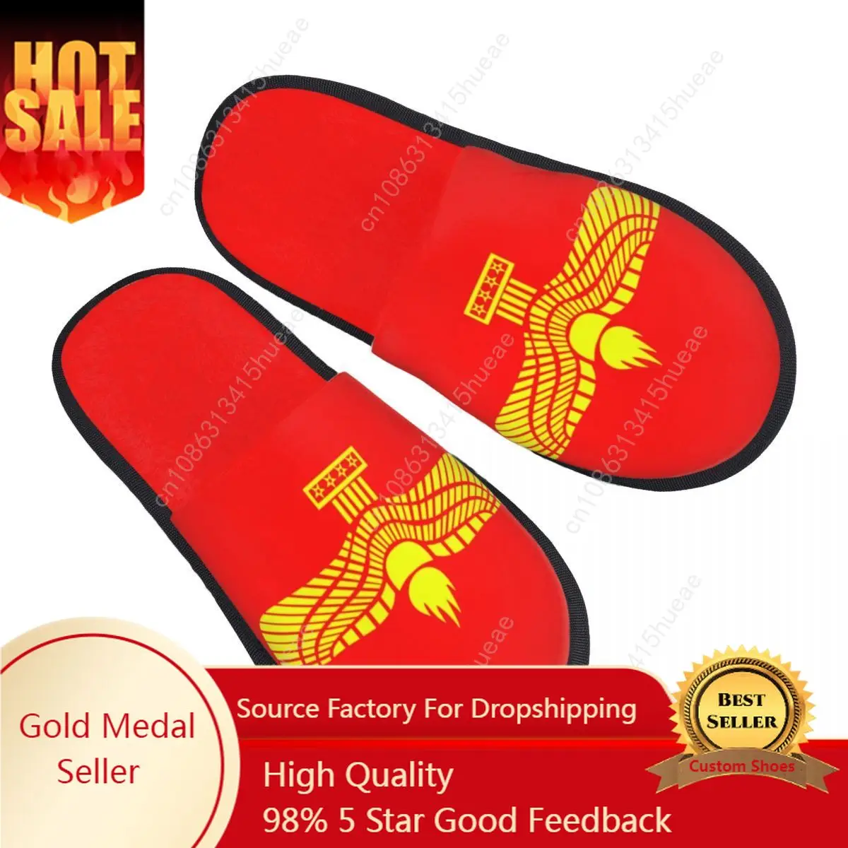 

Aramean Suryoyo Logo House Slippers Women Soft Memory Foam Syriac Assyria Flag Slip On Spa Slipper Shoes