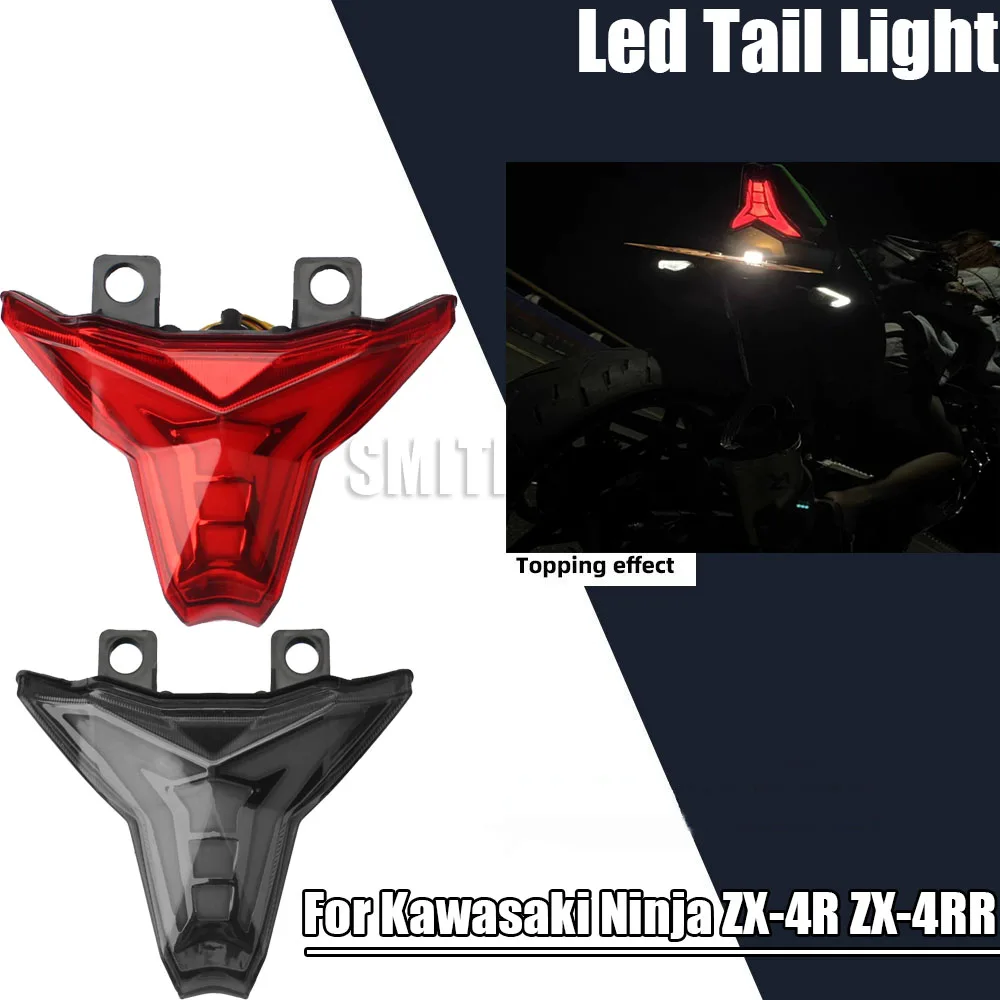 For 2023 Kawasaki Ninja ZX4R ZX-4RR Motorcycle Led Tail Light lntegrated Blinker Taillight Rear Brake Stop Turn Signals Lamp