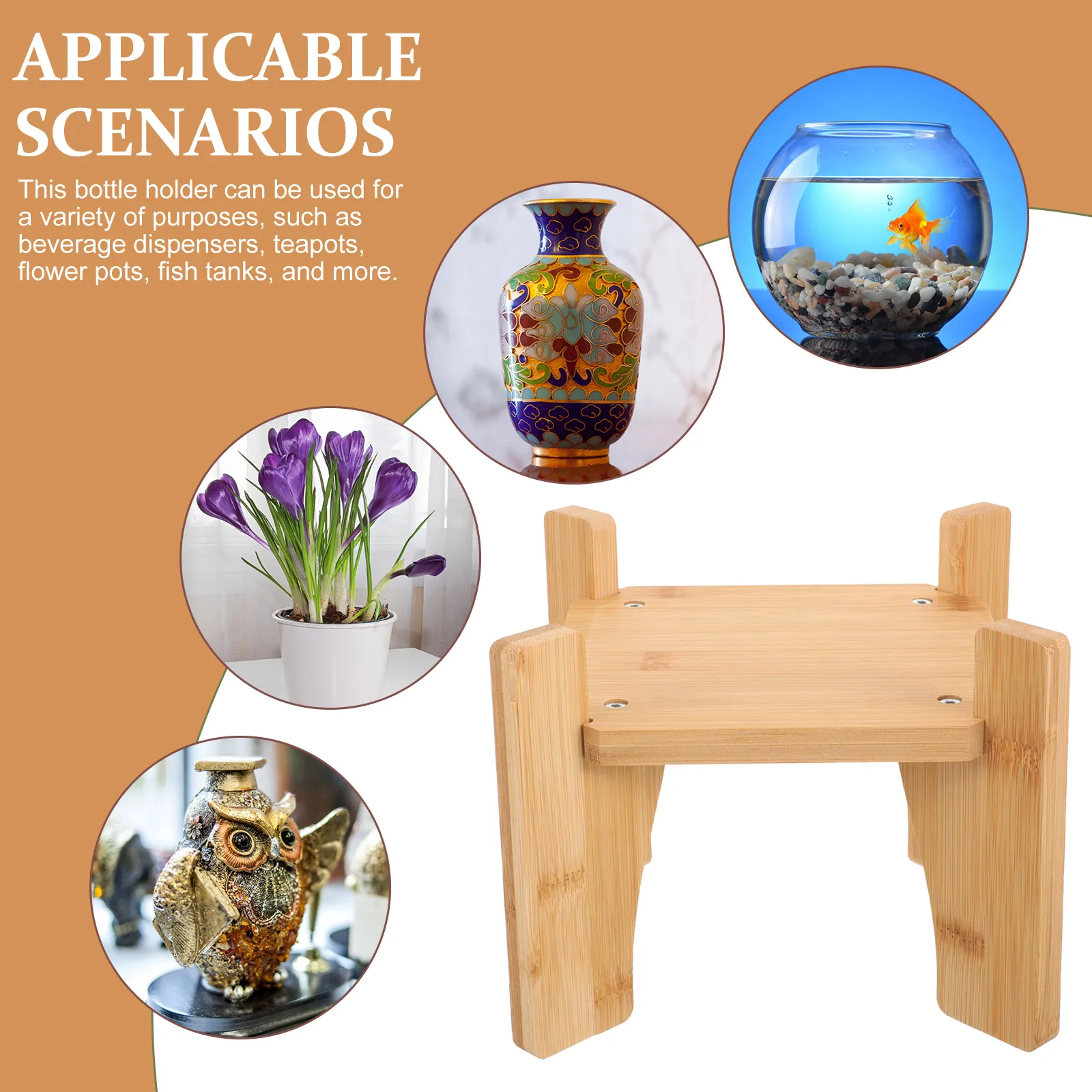 

Wooden Bottle for Dispenser St Beverage Dispenser Light Brown Small Square Base Craft Wood Display St Vase Plant Water
