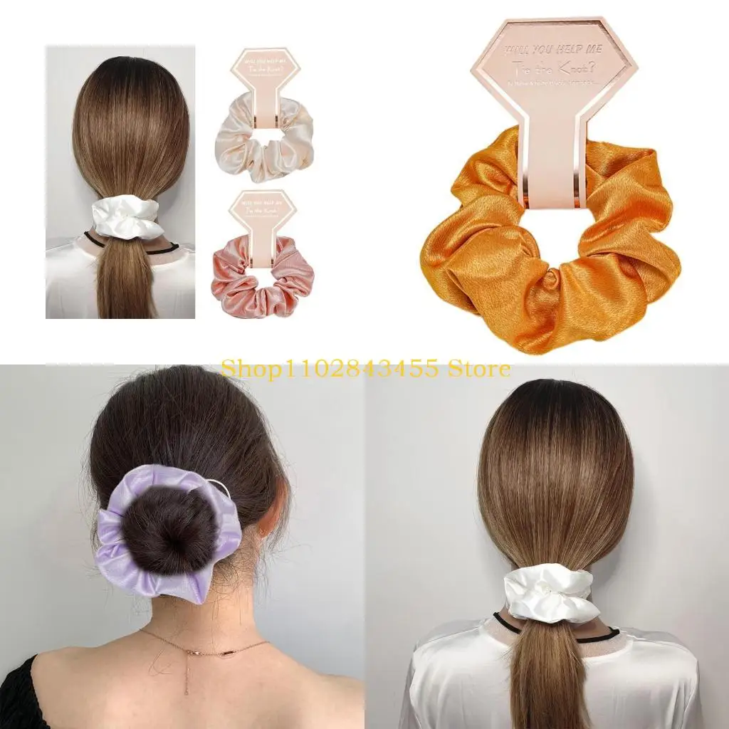 

49MC Satins Scrunchies Soft Hair Ties Comfortable Hair Elastics Adjustable Hair Rings for Bridal Parties