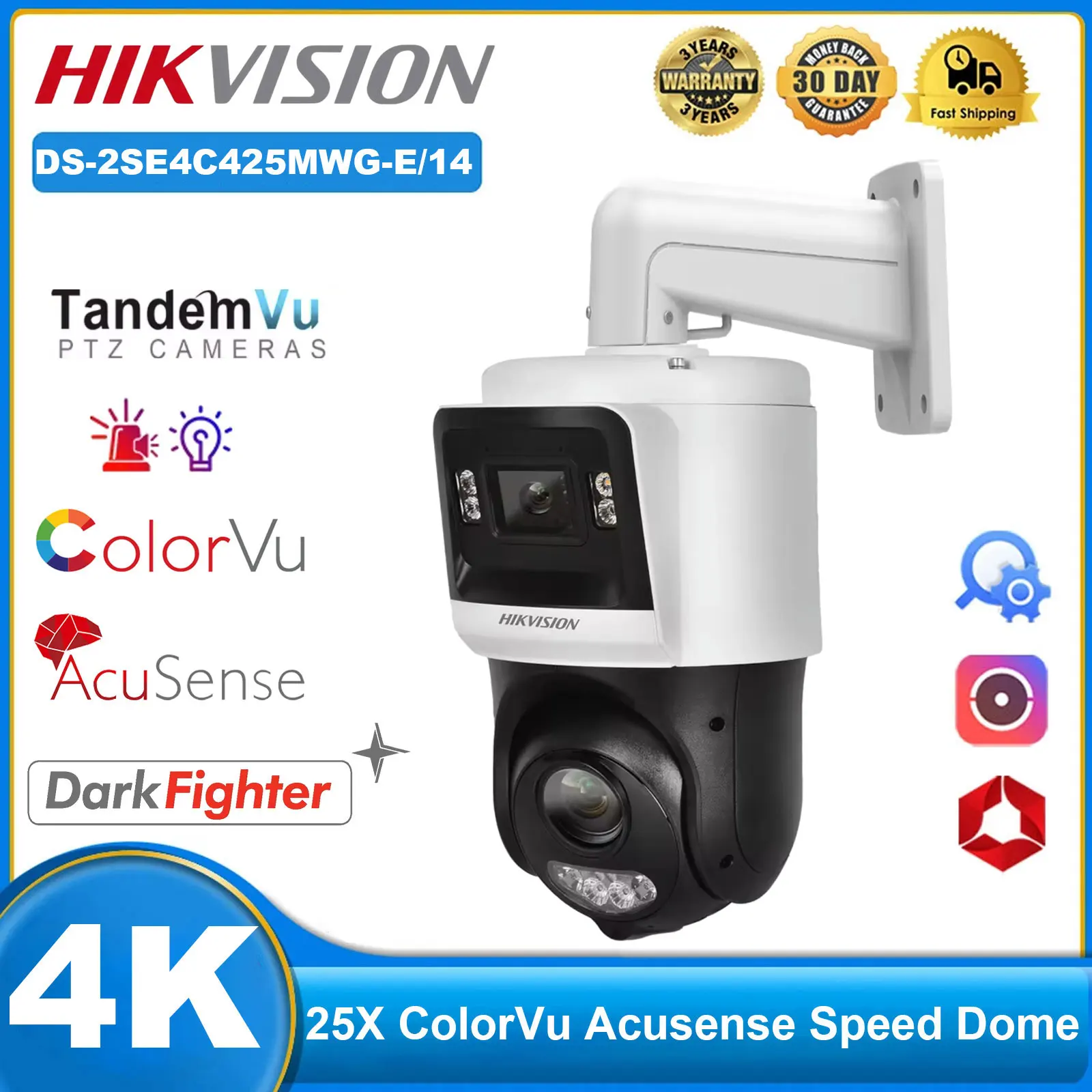 Hikvision TandemVu PTZ IP Camera DS-2SE4C425MWG-E/14  DS-2SE2C400MWG-E/14 DS-2SE4C425MWG-E/26(F0) Acusense Panoramic Speed Dome