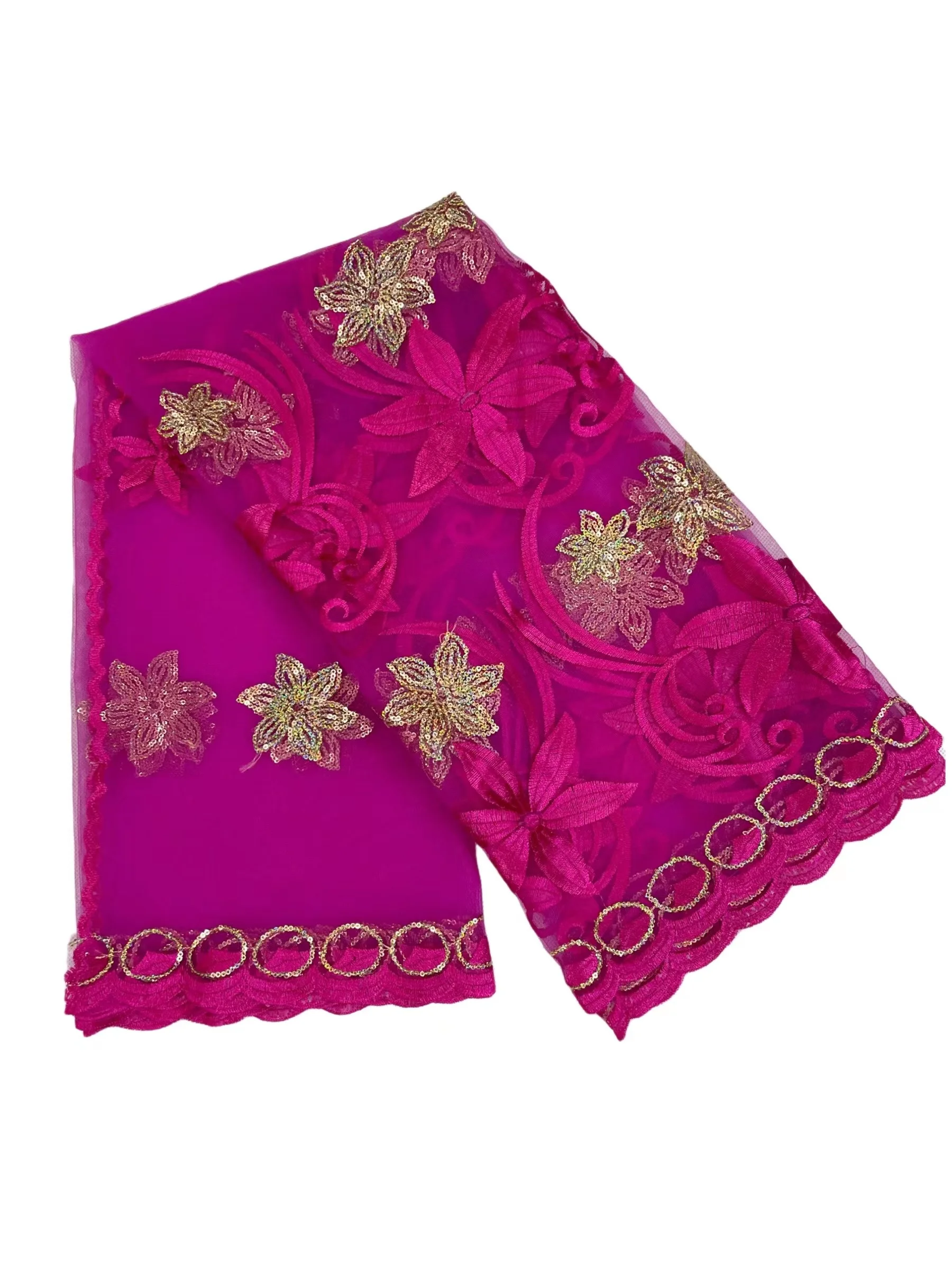2022 Good Quality African Autumn Hijab For Women Muslim Net Scarf Dubai Sequins Embroidery Fashion Wraps American Islam