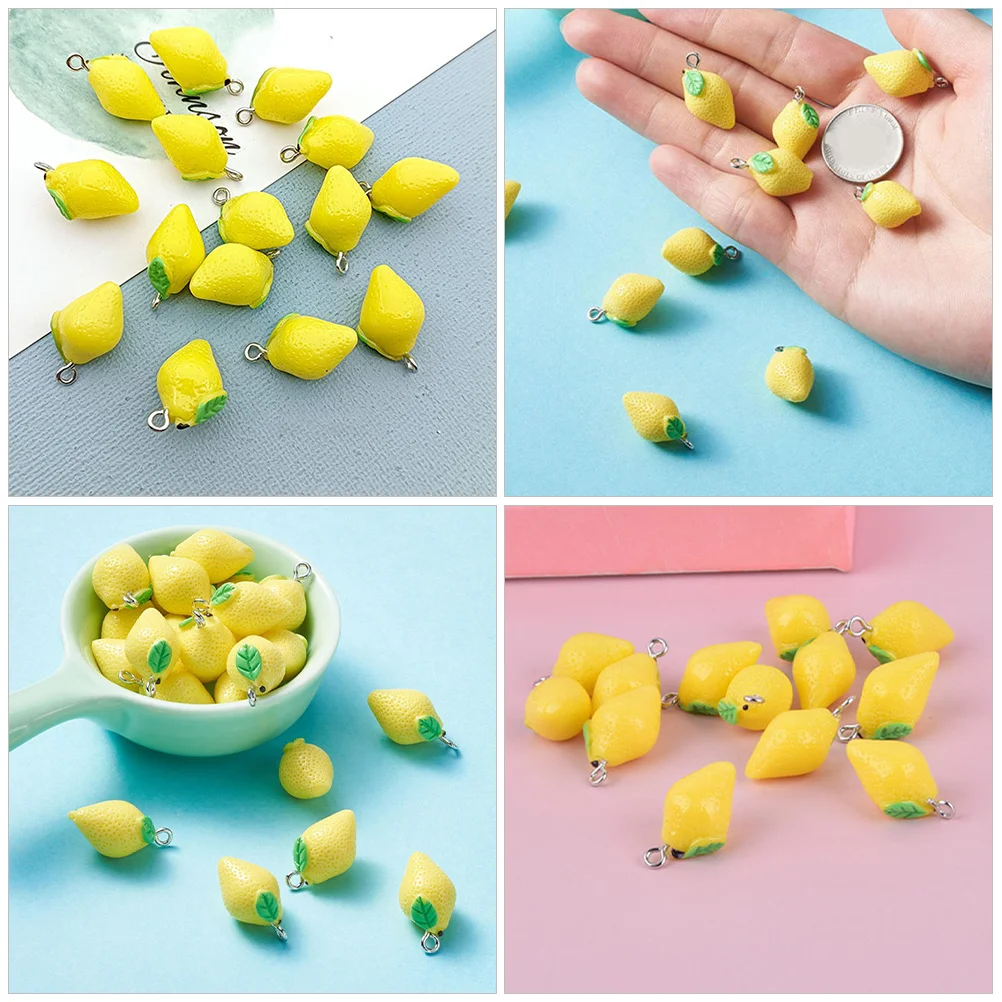 20 ciondoli in resina con limone, pendenti creativi con frutta, creazione di gioielli fai da te, bracciale, collana, orecchini, accessori estivi