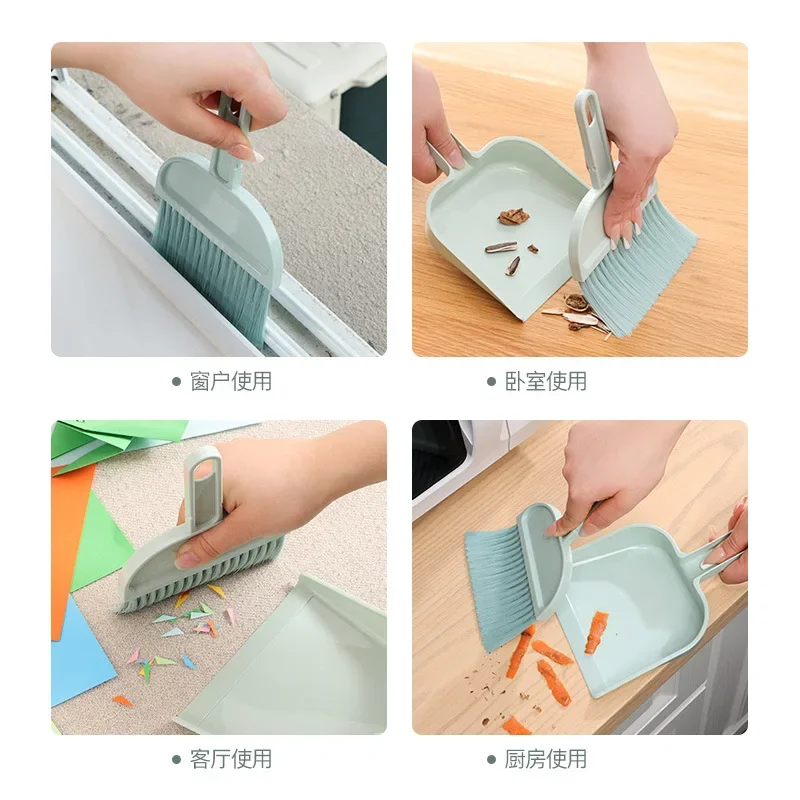 Home Sweeper Dustpan Set Mini Household Desktop Dust Soft Brush for Desk Bed Window Sill Cleaning Brush Office Room Broom Tools