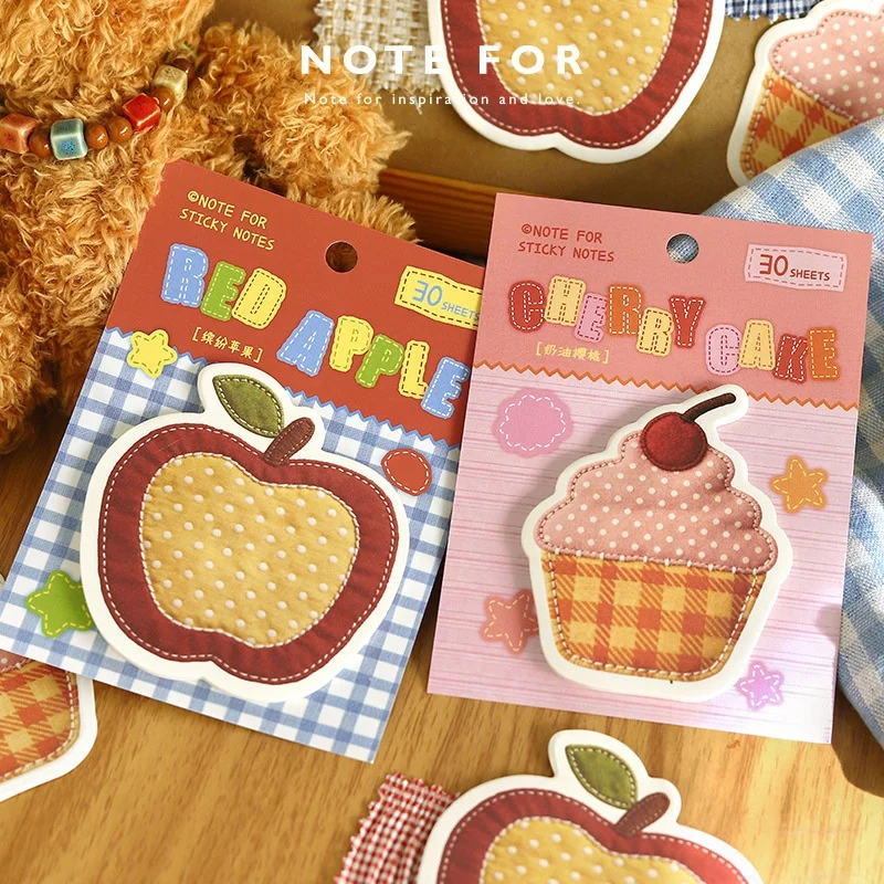 24pcs/lot Creative Apple Cake Cat Memo Pad Cute N Times Stationery Label Notepad Bookmark Post School Supplies