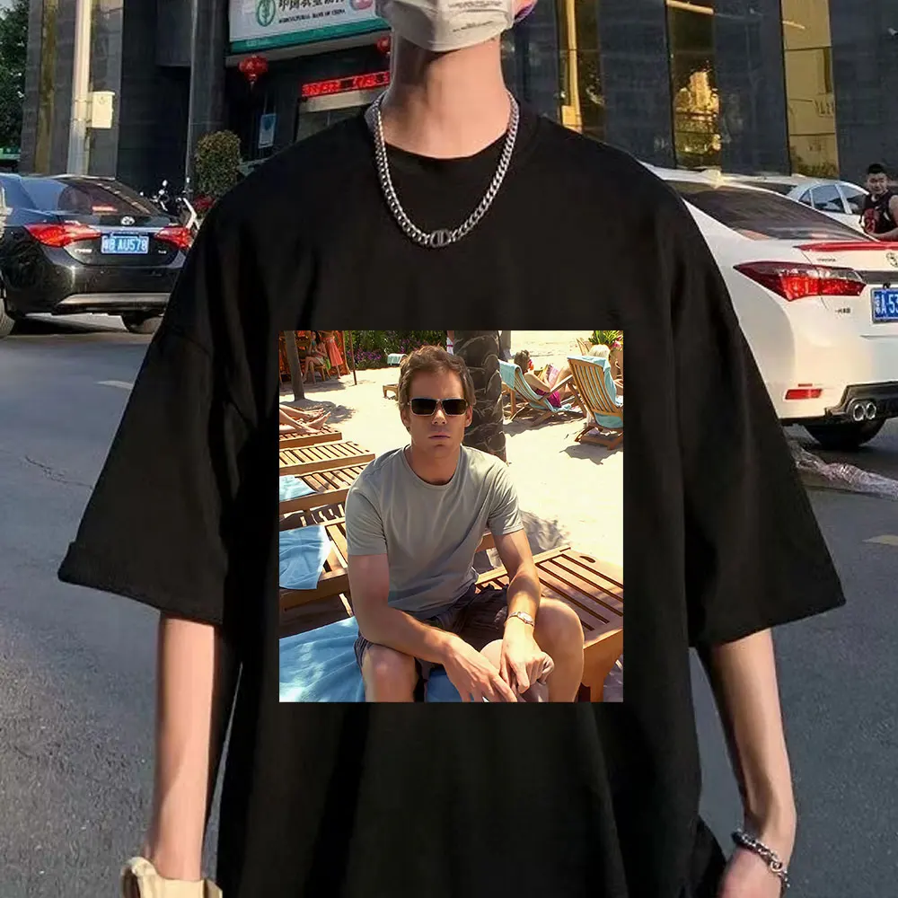 

Serie de Audio Dexter Morgan camiseta gráfica para mujeres pantalones cortos de algodón casuales