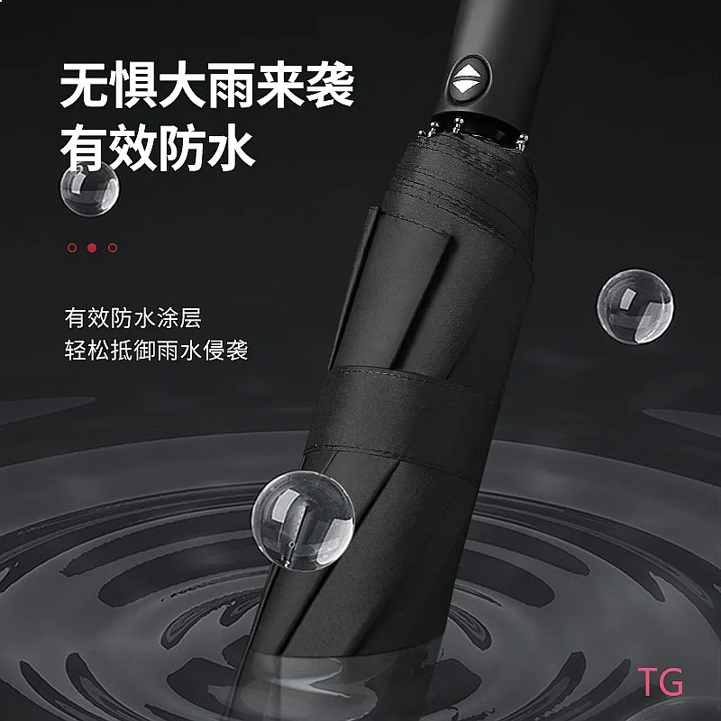 Picture 4: Mini Auto Reverse Umbrella Car Anti-Rebound Business Foldable Black Coating Rain & Sun