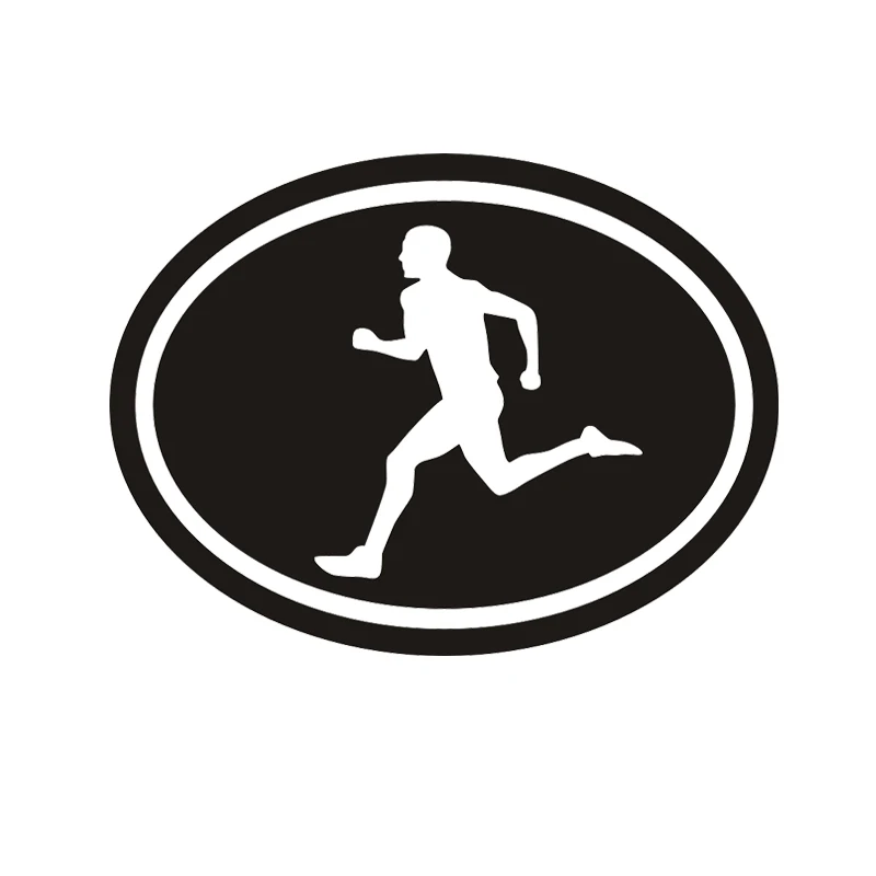 RUN, 8k, 13.1, Oval Running Triathlon Decal Car Window Running Race Marathon Vinyl Sticker (5\