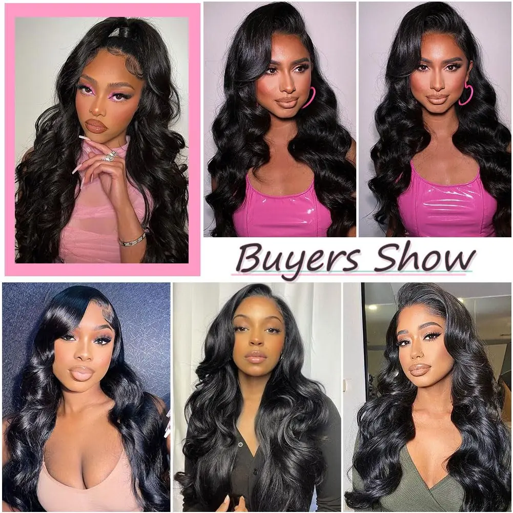 Perruque Full Lace Wig 360 naturelle, cheveux humains, pre-cut, dentelle transparente, 5x5, 13x4, 13x6, prêt à porter