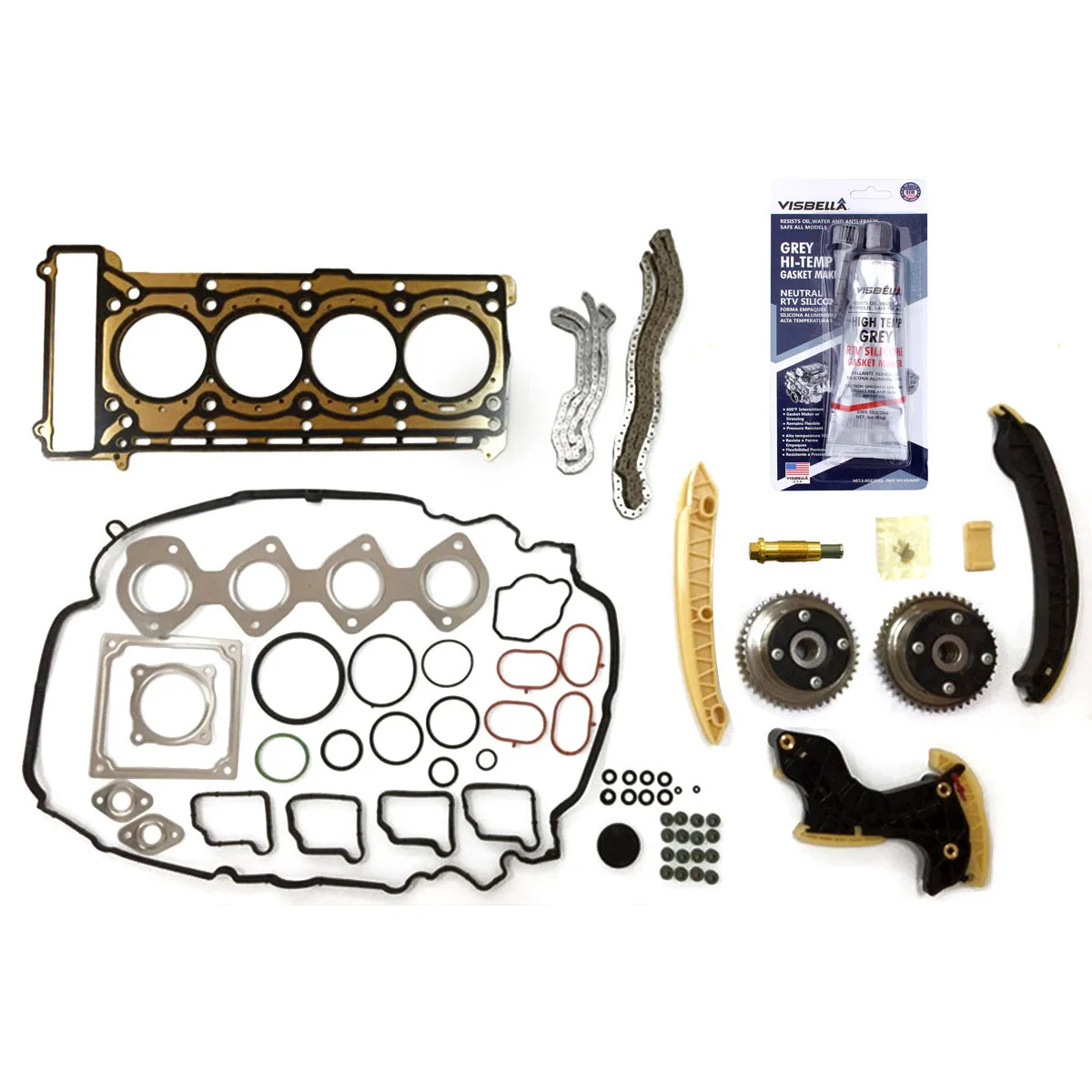 

Timing Chain Kit Gasket Set Valve Cover Gasket for Mercedes 2002-2014 M271 C-Class E-Class CLK CLC C180 200 230 CGI 1.8L