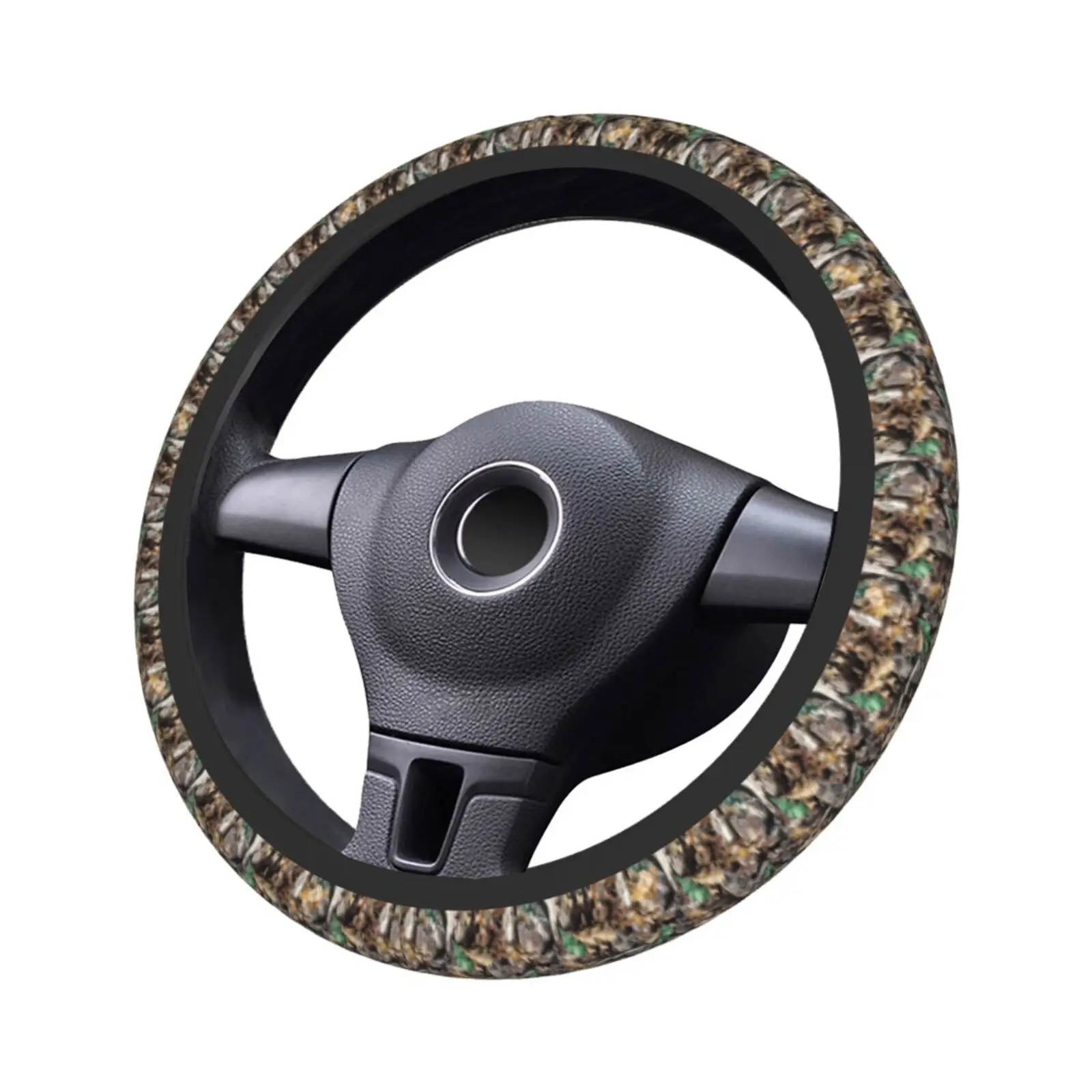 Camouflage Hunting Forest Steering Wheel Cover Funny Anti-Slip Car Accessories for Men Women Universal 15 Inch Fit Most Vehicles - view 4