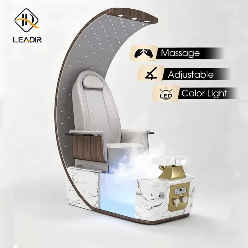 Luxury Modern Electric Spa Nail Foot Massage Spa Manicure Pedicure Chair Pink Plumbless Pedicure Station Chair Jet Pump