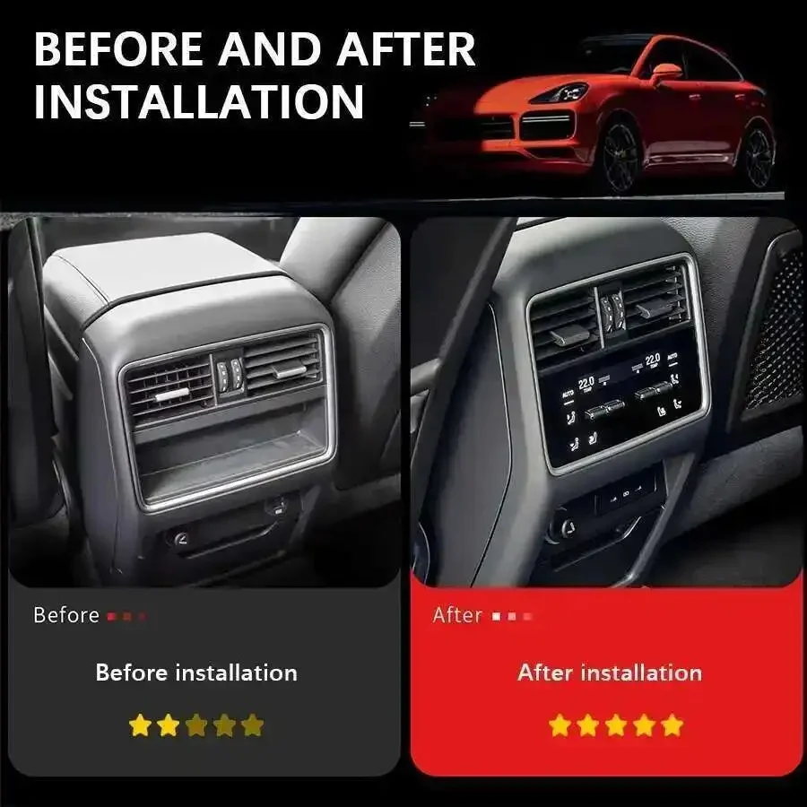 9 Inch Touch Screen Climate Control Panel For Porsche Cayenne 2024 Digital Rear AC Panel Screen Air Conditioning Upgrade