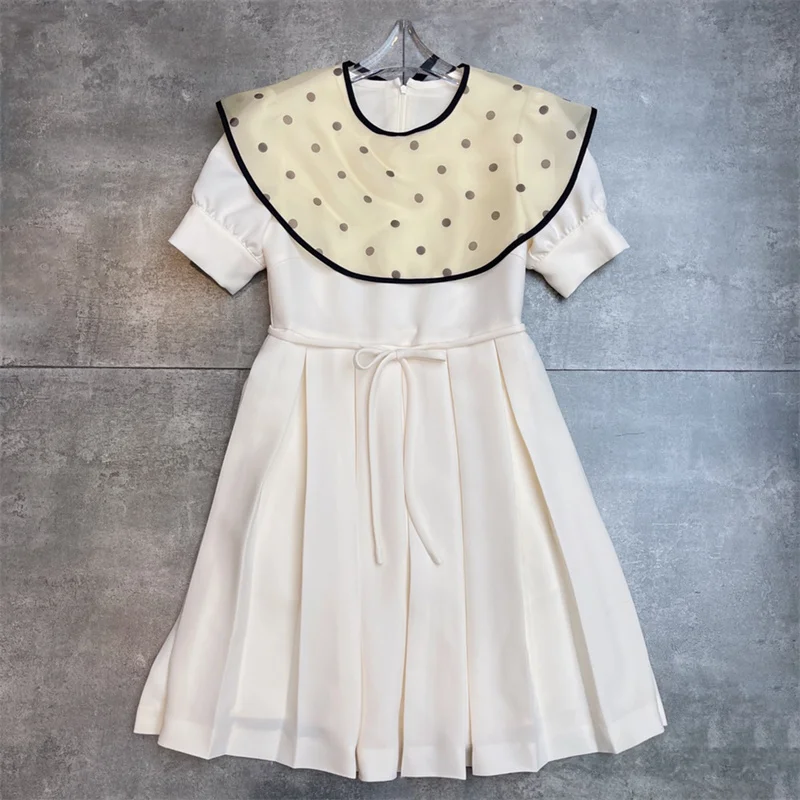 

Womens dresses New Wave Dot Printed shawl short sleeved mini dress for autumn 2025 Round neck slim fit short dress party dresses