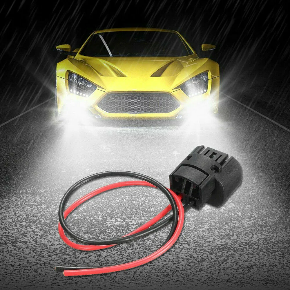 2pcs Car Lamp Holder 80 Degrees Celsius Wire Pigtail Female PS24W 5202 H16 Two Harness Fog Light Bulb Connector Plugs