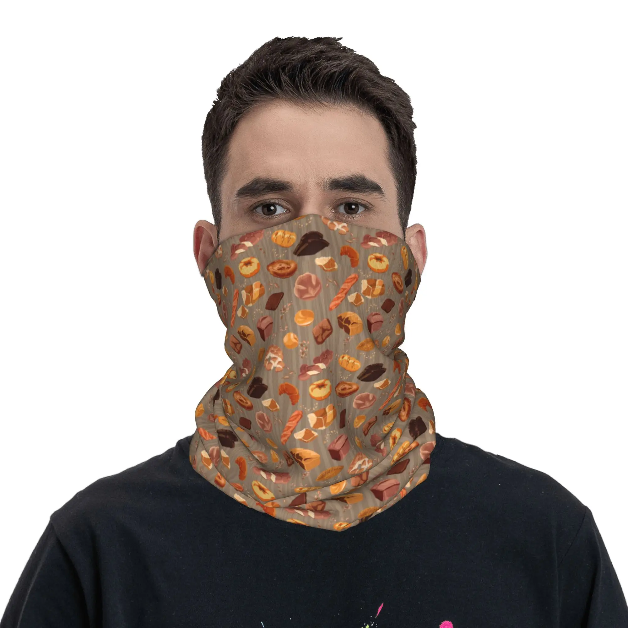 Vibrant And Fresh Bread Design Bandana Neck Gaiter Printed Mask Scarf Multifunction Headwear Riding For Men Women Adult