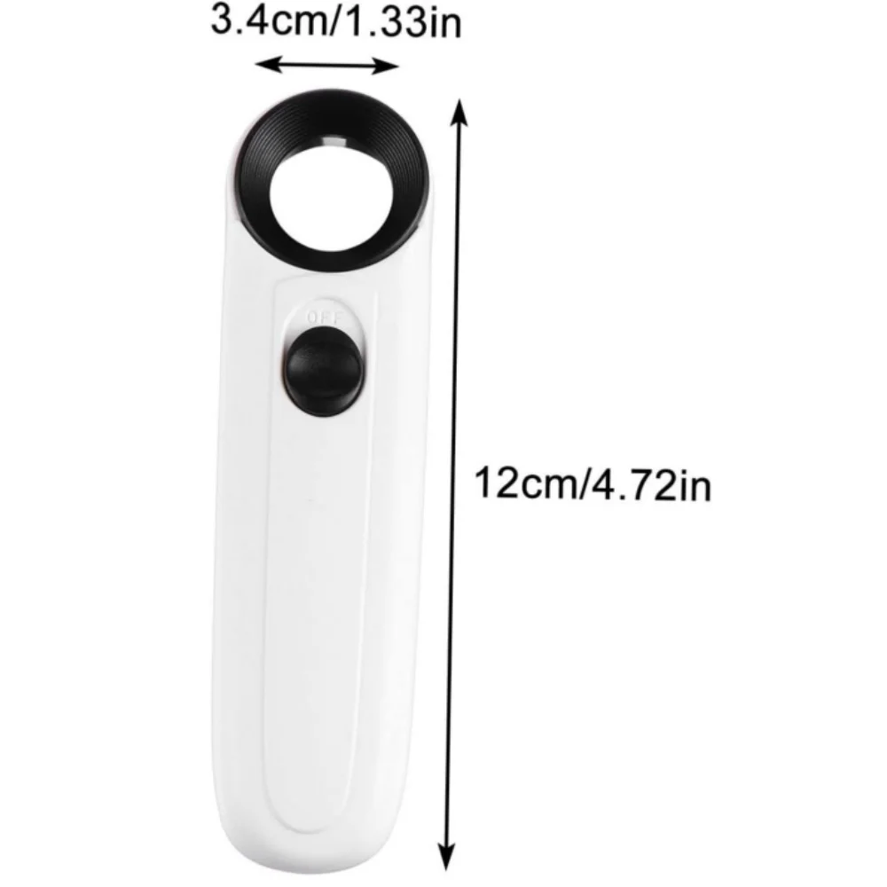 แว่นขยายมือถือ 40X พร้อมไฟ LED สองดวงตรวจสอบชิ้นส่วนอิเล็กทรอนิกส์เครื่องมือนาฬิกา HD แว่นขยาย