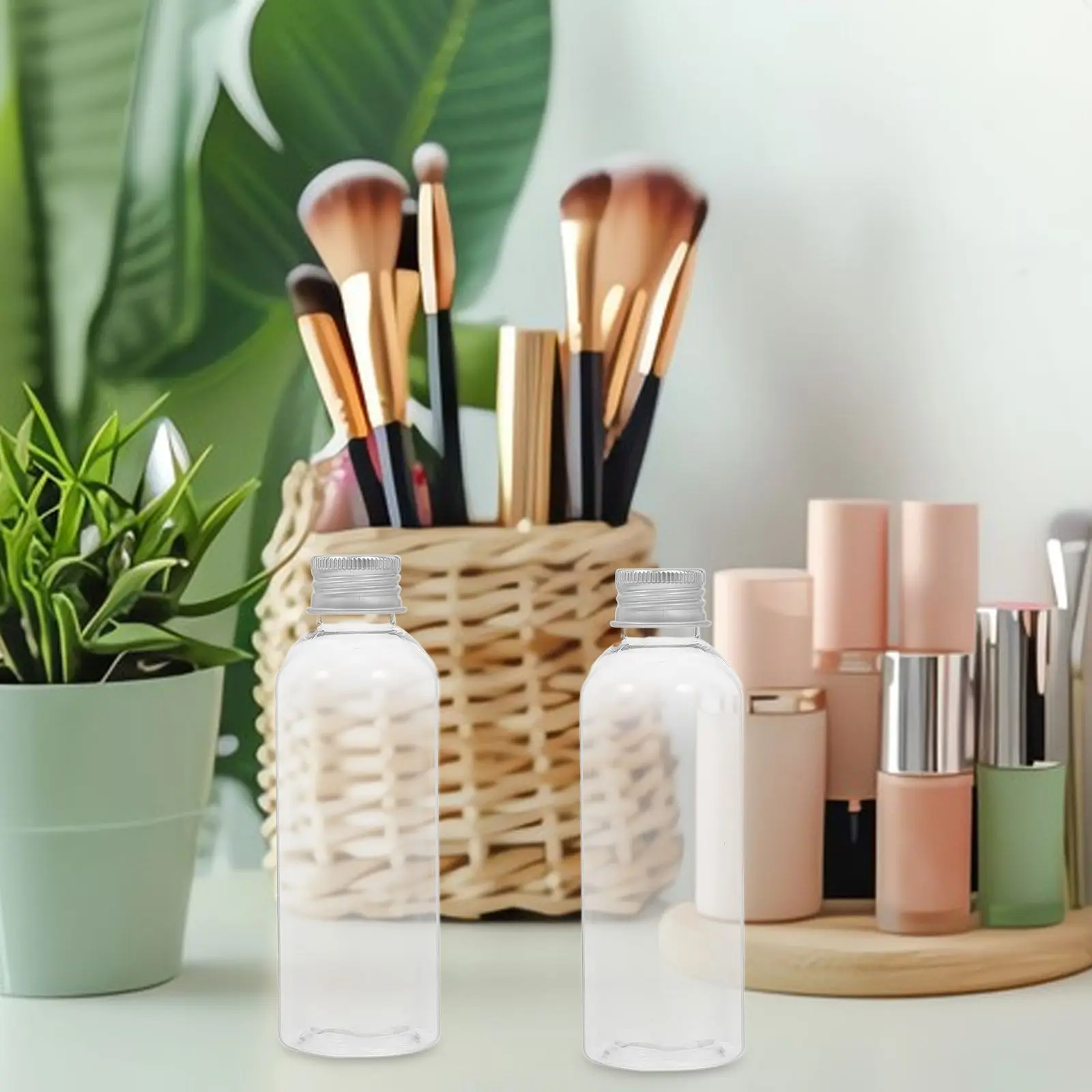 10pcs Plastic Bottles Cap Travel Containers Leak Proof Small Water Refillable Samples Toiletries