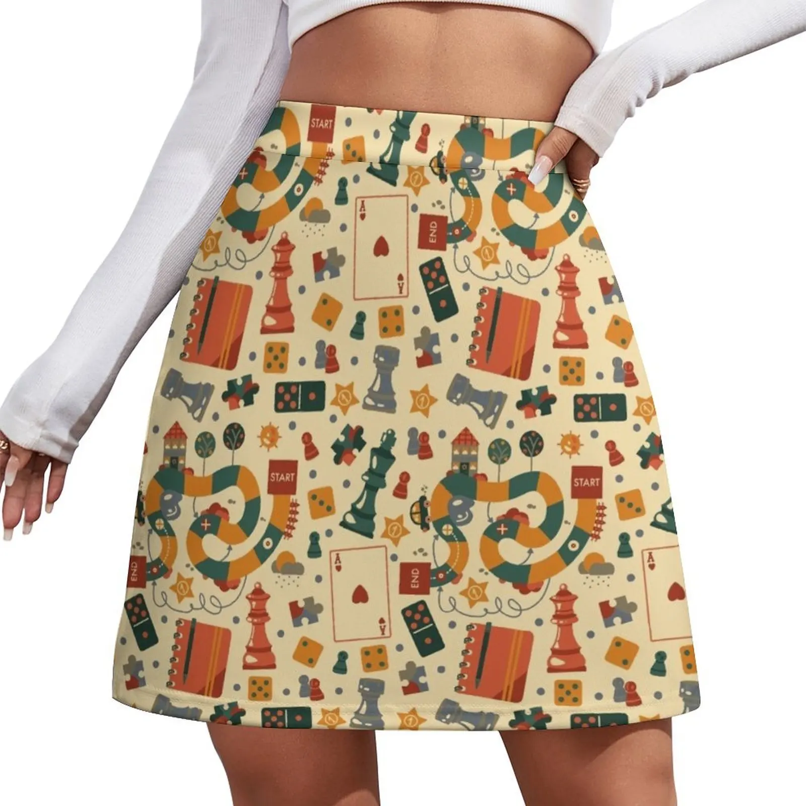 Game Night, The Yellow Board Game Mini Skirt women's golf wear summer Women's summer dress korean skirt