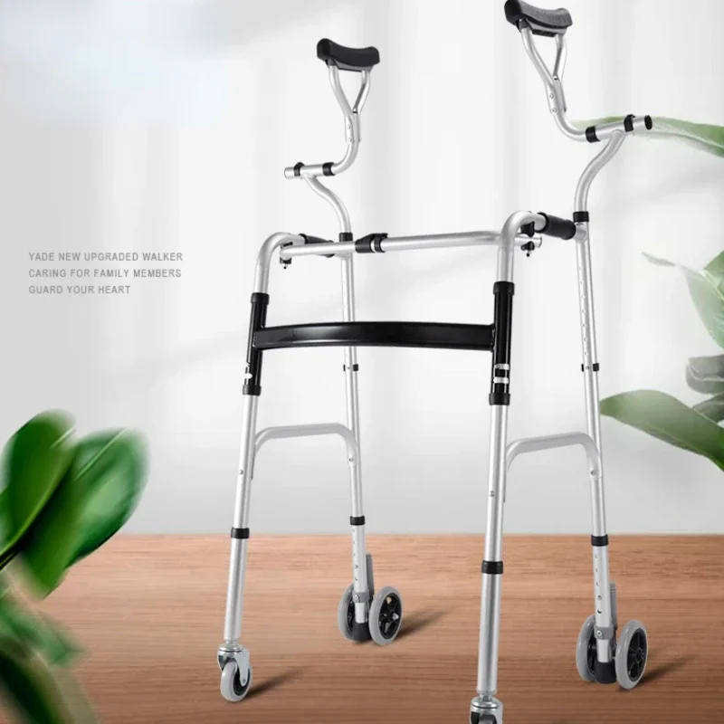 

Four-Legged Cane Chair for Elderly, Sit-Auxiliary Walking Crutches, Non-Slip Base, Portable Handheld Walker for Stability