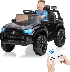 12V Kids Ride on Truck Electric Vehicle Toy with Remote Control, Spring Suspension Safety Belt, Soft Start, LED Light, 3 Speeds