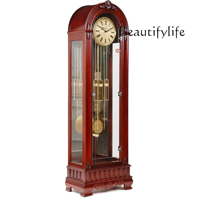 

Mechanical floor clock Living room European clock New Chinese retro creative vertical pendulum clock