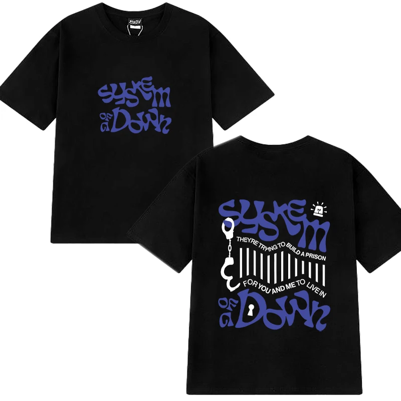 

Hot Sale Rock Band System of A Down Oversized t-shirts Men Women Vintage Metal Music Loose Summer 100% Cotton Trend Tee shirts