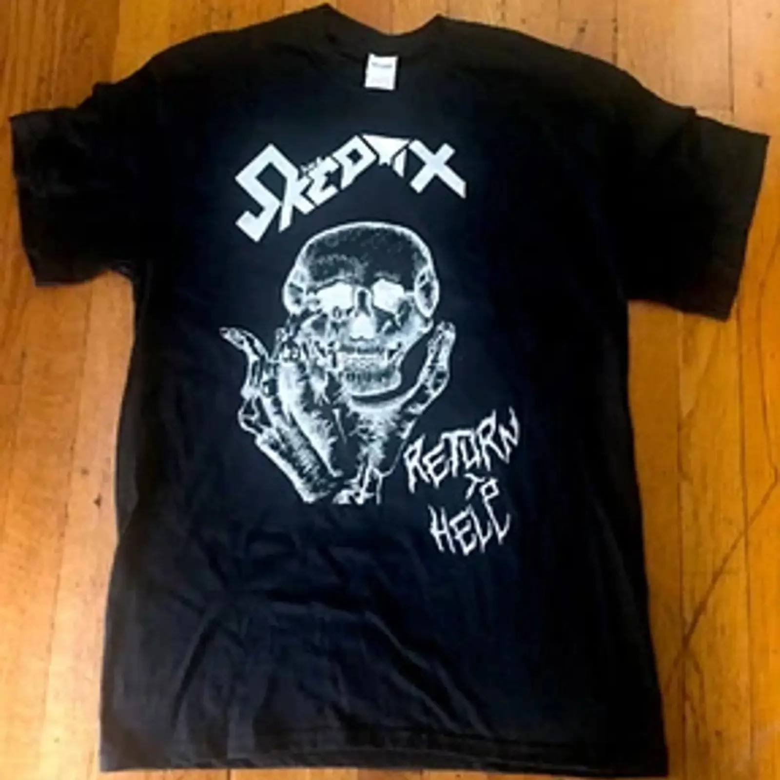 The Skeptix 'Return to Hell ' T shirt punk oi kbd uk82 discharge crux blitz vintage Washed Versatile graphic streetwear homme