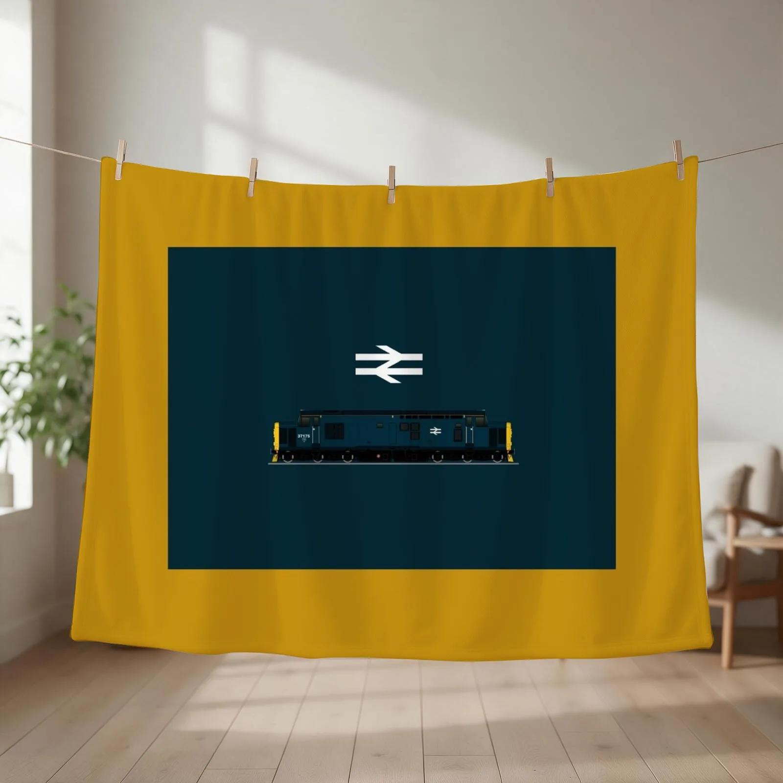 BR BLUE CLASS 37 LOCOMOTIVE Throw Blanket Hairys Extra Large Throw Luxury Thicken Flannel Fabric Blankets
