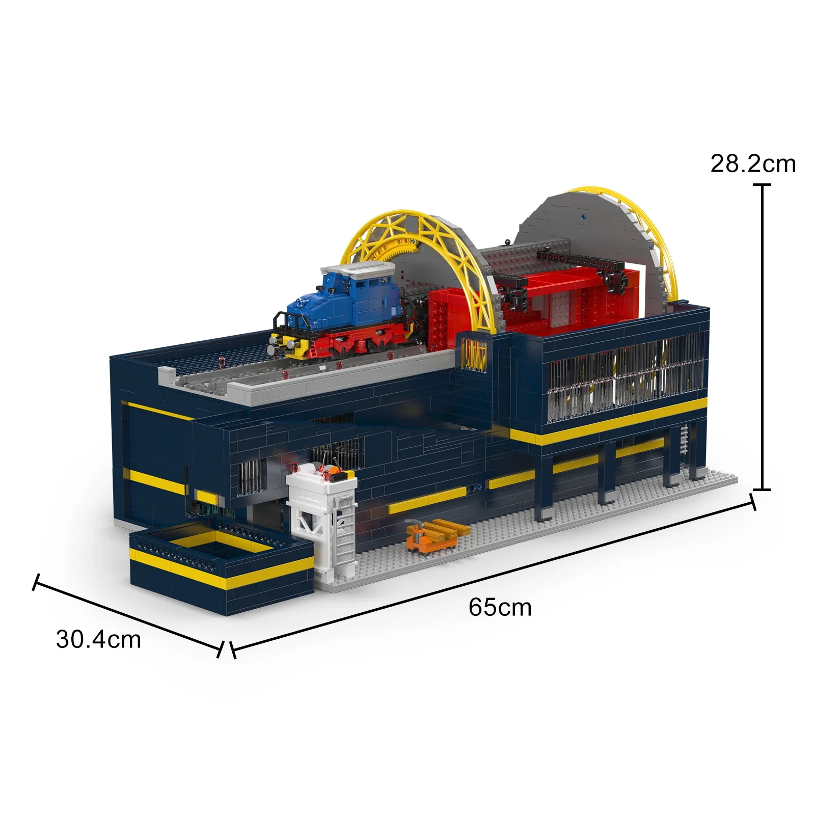 Mold Koning 17094 Spoorweg roterende auto dumper Model Bouwstenen speelgoed MOC Bricks kits Techniek speelgoed voor kind Kerstcadeau