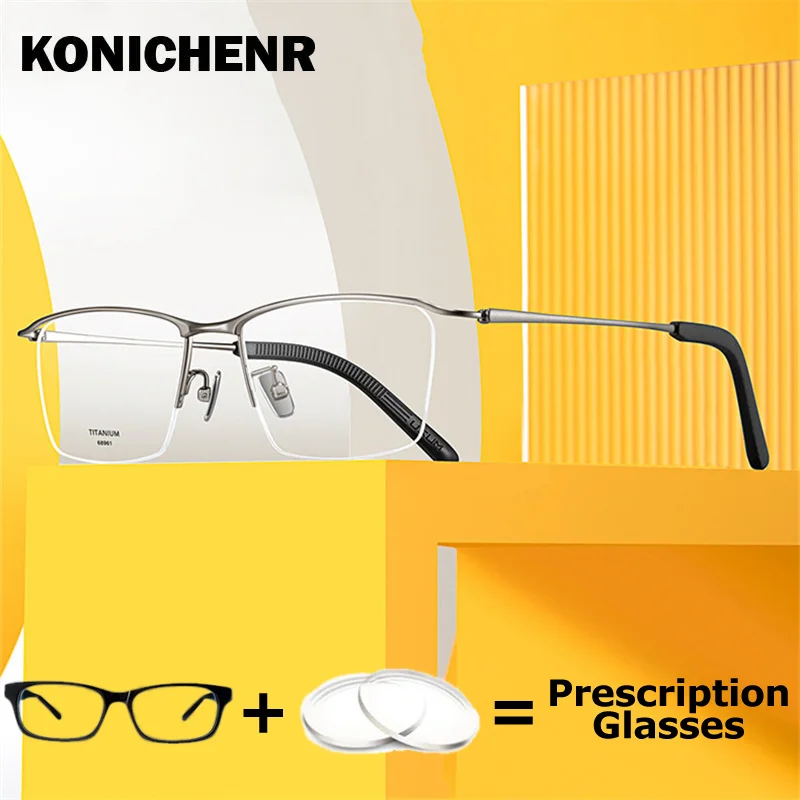 

Men High Quality Pure Titanium Glasses Brand Design Prescription Lenses Recipe Glasses Light Weight Myopia Eyeglasses Frame
