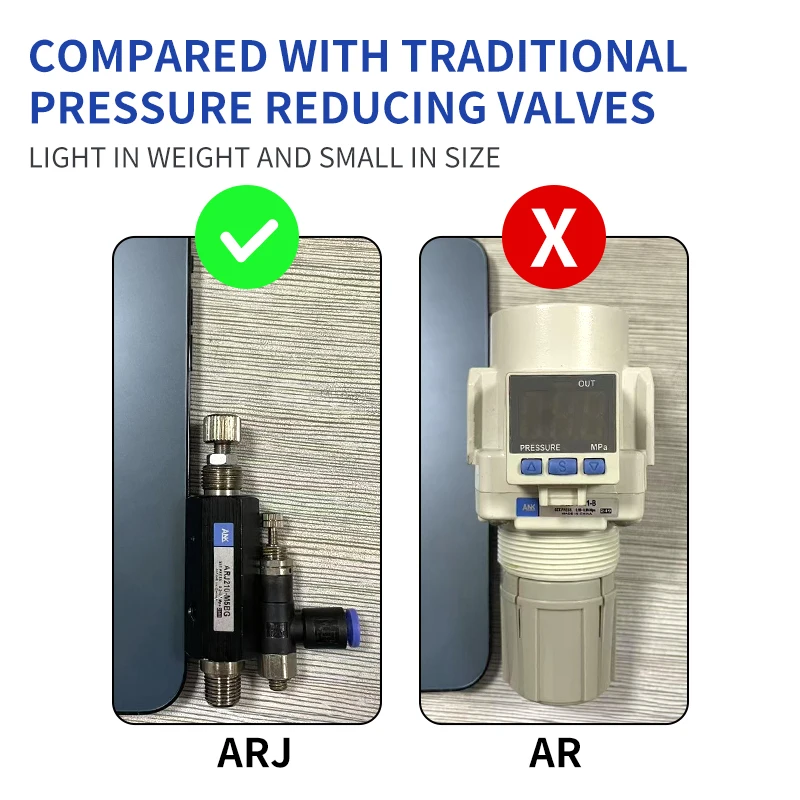 Pneumatisches Mikro-Mini-Druckregelventil ARJ210-M5, Luftdruckregelventil ARJ1020, Gasdruckminderventil