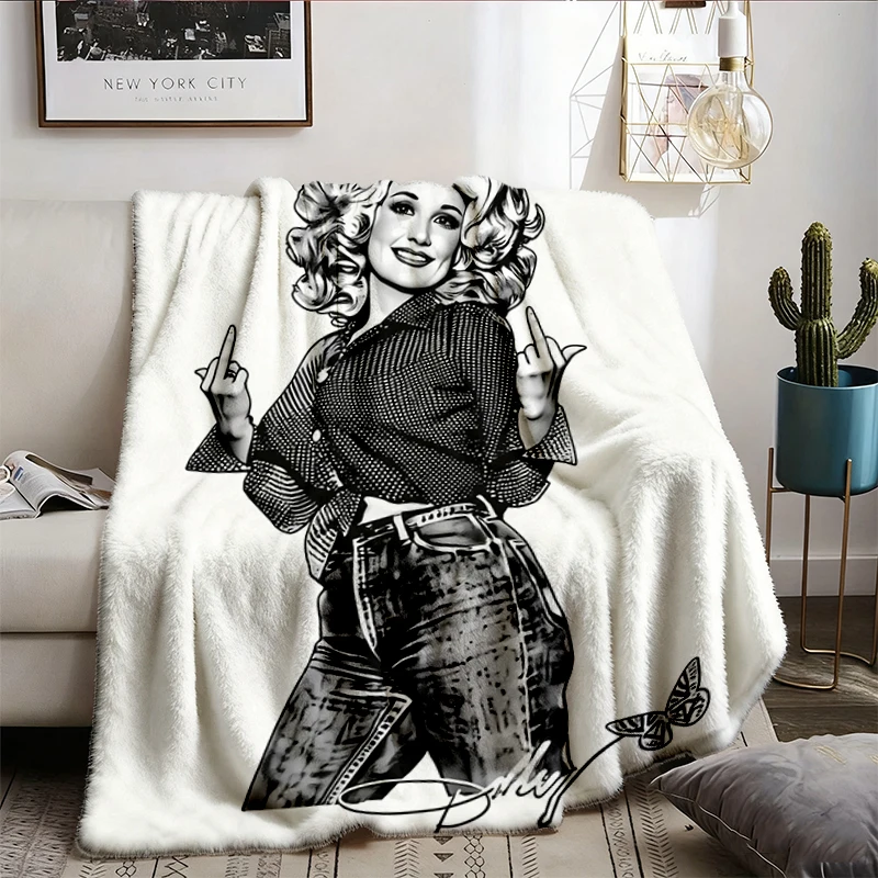 Vintage Dolly Middle Finger Flannel Blanket, Dolly Parton Throw, Country Music Gift